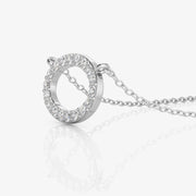 Silver Oval Necklace, Rhodium Plated